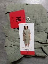Weatherproof Vintage Dress Adult Womens Medium Green Gauze Belted Spring Summer