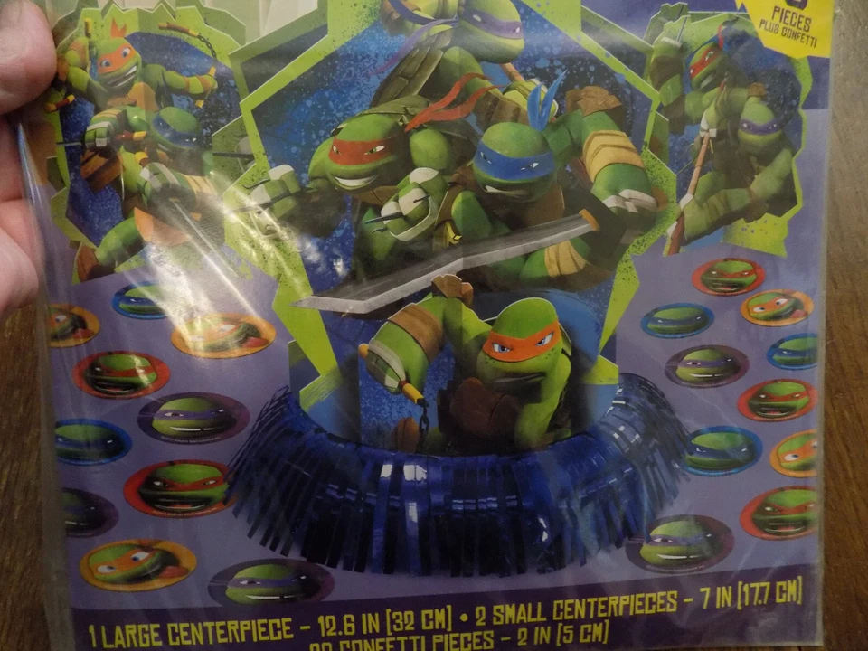 Vtg Teenage Mutant Ninja Turtles TMNT Table Decorating Kit 3D Centerpieces NEW - Image 3 of 4