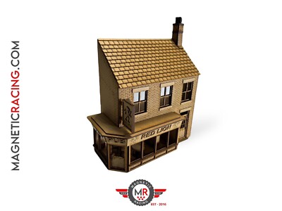 Scalextric Slotcar Kneipe, Der rote Löwe Maßstab 1:32, Low Relief
