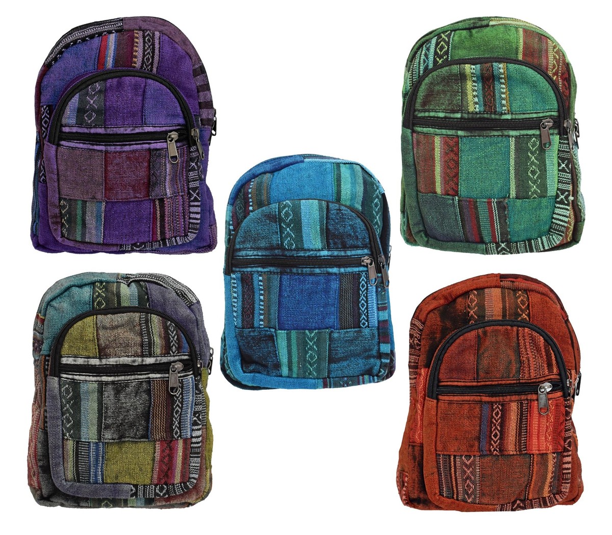 New Fair Trade Overdyed Patchwork Cotton Back Pack Bag Hippy Boho Ethnic  Hippie