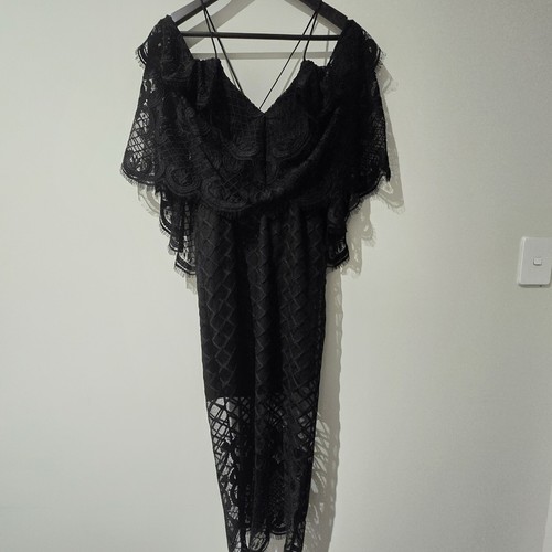 Alice Mccall Size 6 Bless This Black Lace Lined Pencil Midi Dress - Picture 4 of 10