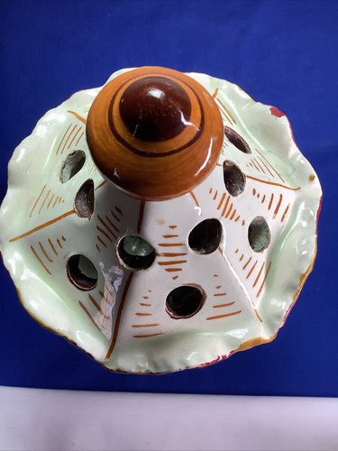 Estate Majolica Faience Vase Hatpin Flower Holder Italy Signed Numbered 467 - Picture 10 of 11