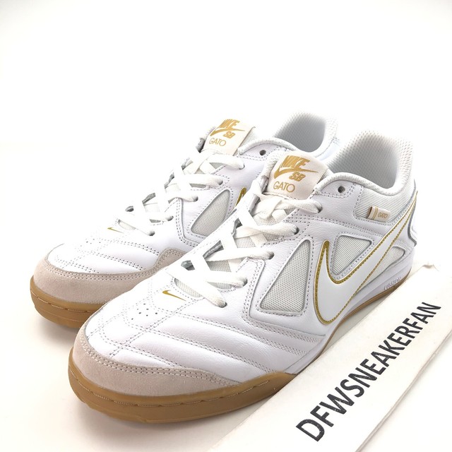 nike sb gato white metallic gold