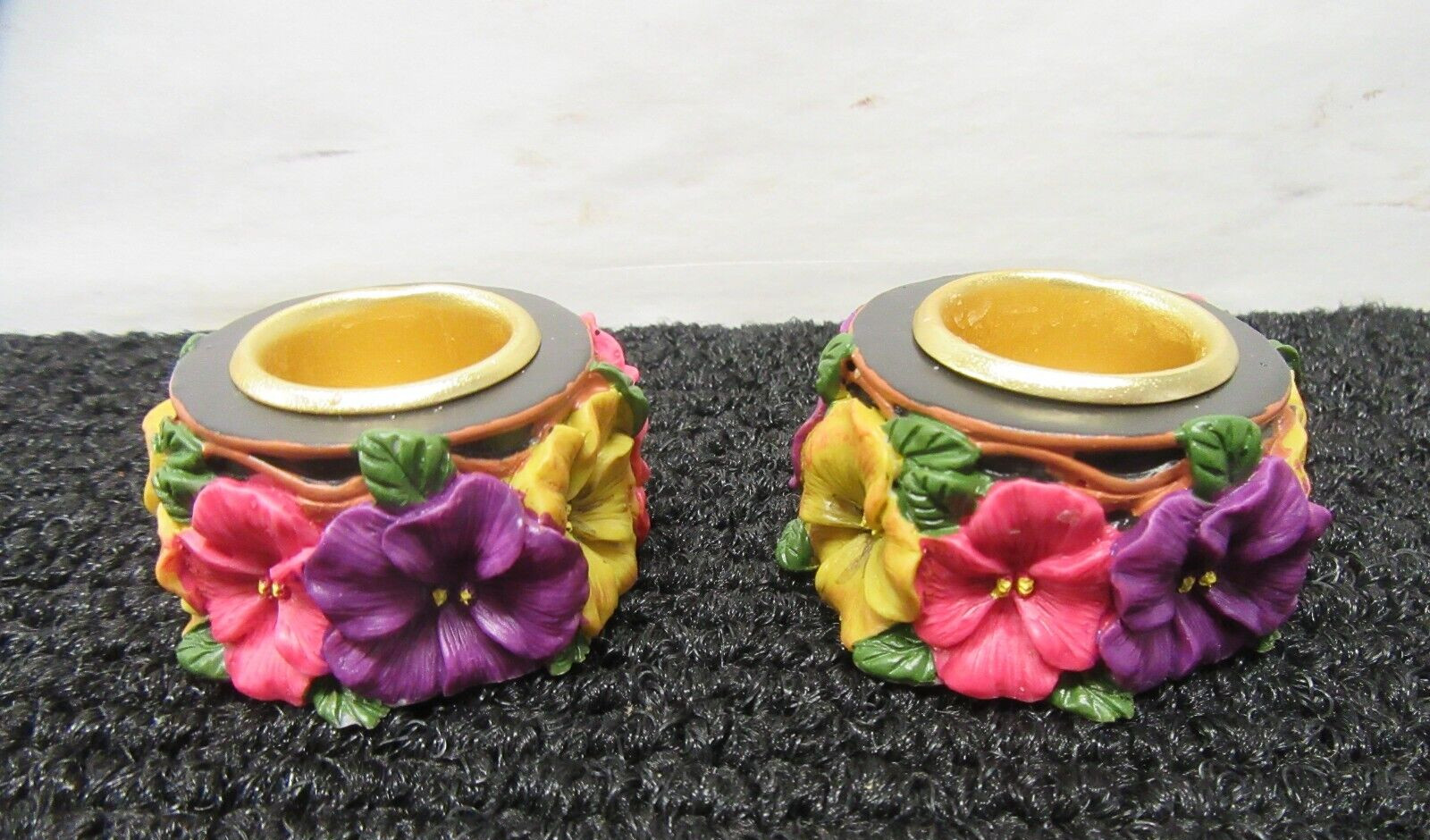 Tiki Totem 2 Pc Taper Candle Set w/Holders, Combined shipping on multi purchase!