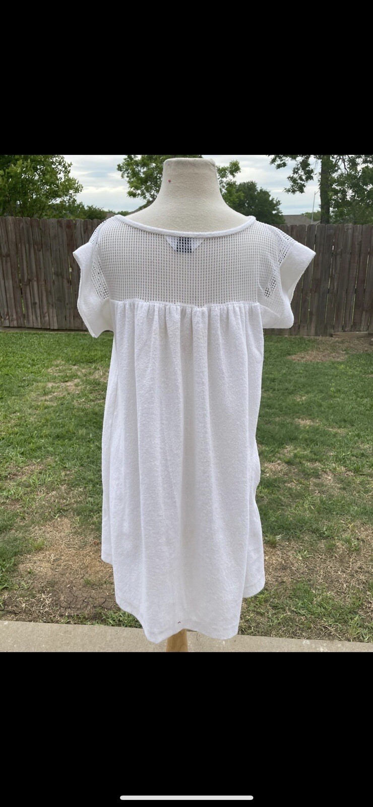 Vintage Women’s White Terry Cloth House Dress With O… Gem