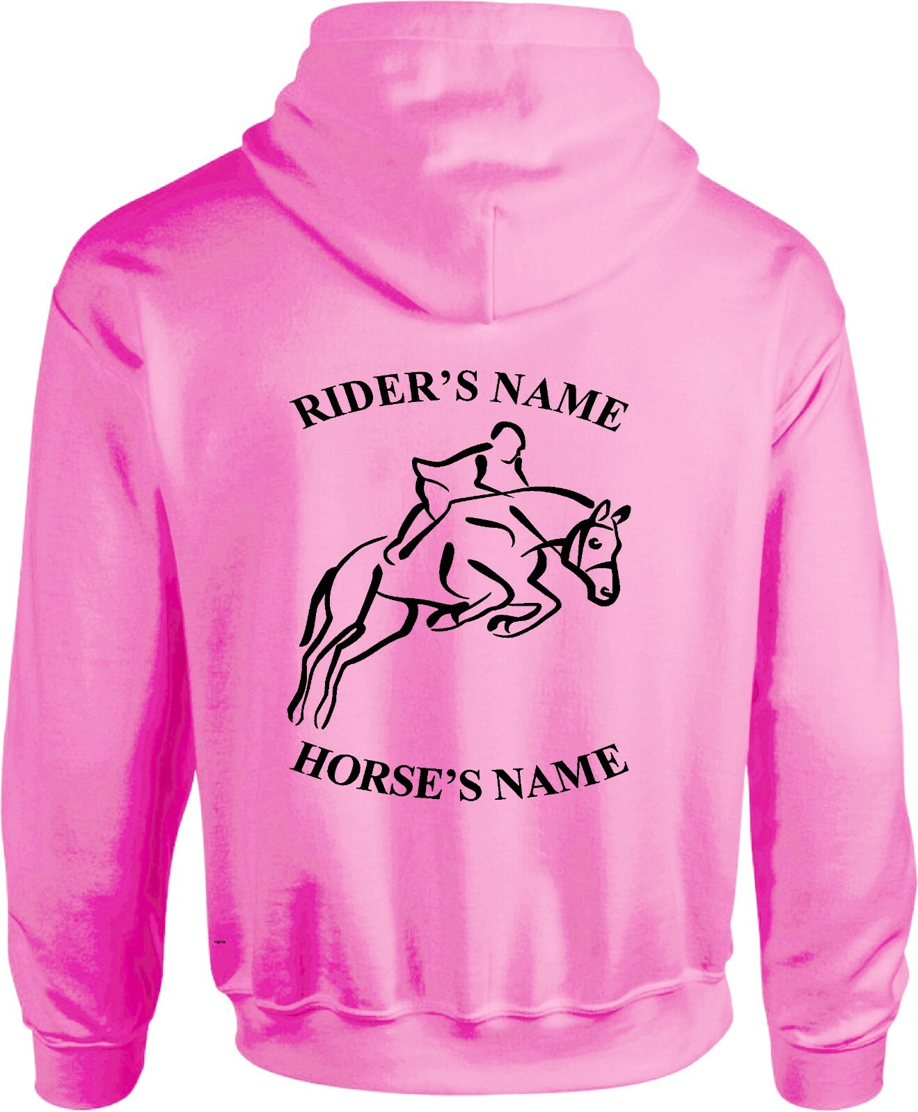 Felpa con cappuccio personalizzata cavaliere cavallo pannocchia equestre pony equino stampata fantino