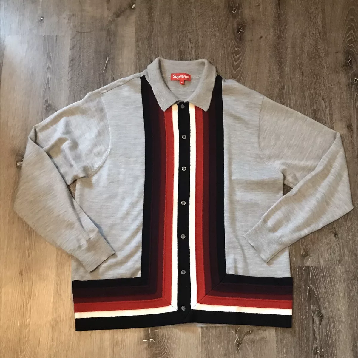 Supreme Corner Stripe Polo Sweater   eBay