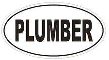 PLUMBER Oval Bumper Sticker or Helmet Sticker D1800 Euro Oval