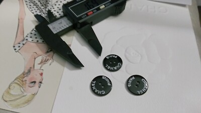 Authentic Chanel Button Single ( ONE) 17 mm flat metal buttons  France 2- Hole