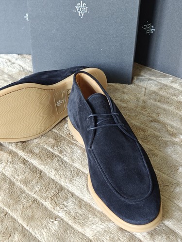 Eleventy Yacht Loafers Suede Shoes Walk EU 45 UK 11 US 12 Navy Blue Open Summer - Picture 3 of 9