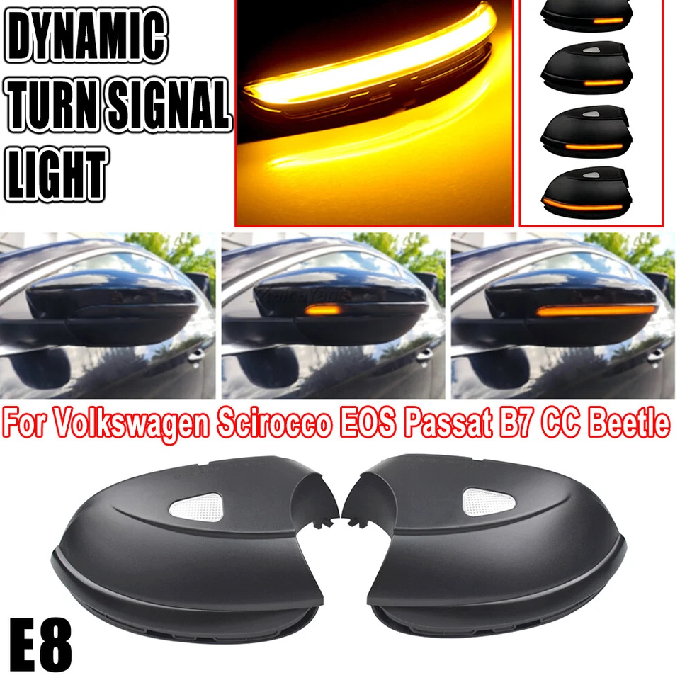 Par de luces de giro LED dinámicas para automóvil aptas para Volkswagen Scirocco 2009-up Foto 3 de 4