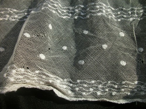 Embroidery Netting Scarf 3" Tassel Belt 16" x 55.5" Vintage SC105 - Picture 9 of 11