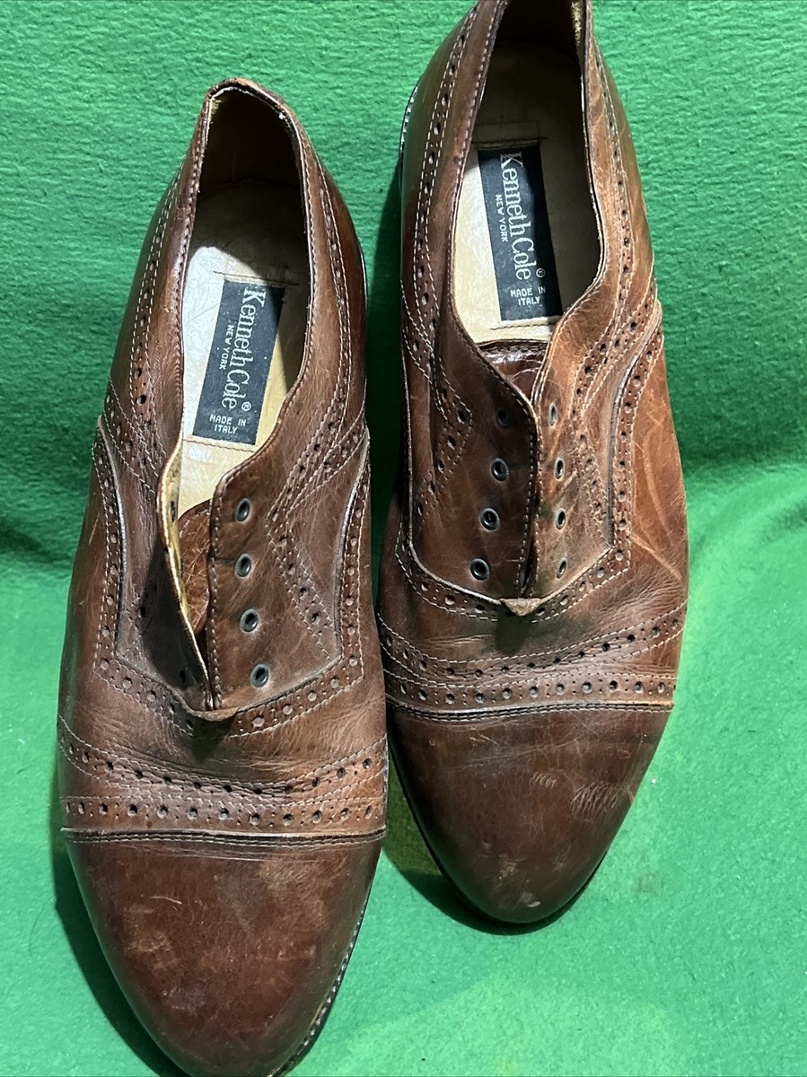 Kenneth Cole wingtips Italian leather size 10. KENNETH COLE Handcrafted Wingtip Brogue Oxford in Burnished  main image 3