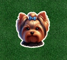 Cute Yorkshire Terrier yorkie dog waterproof vinyl sticker decal - many sizes