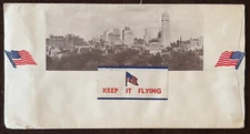 SKYLINE OF MINNEAPOLIS MINNESOTA ON BACK 1942 COVER WITH "KEEP IT FLYING" SEAL