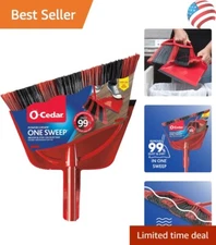 One Sweep Broom & Step-On Dustpan - Effortless Cleaning for Pet Owners