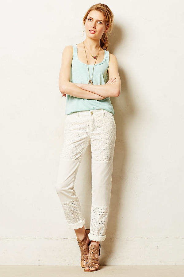 U LAN】Cachion Patch Pigment Pants Cotton Cinch Pants – La