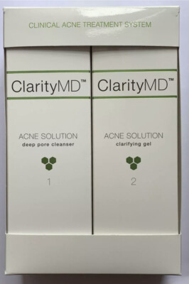 CLARITY MD CLINICAL ACNE TREATMENT SYSTEM ACNE SOLUTION 1 & 2 NEW IN BOX