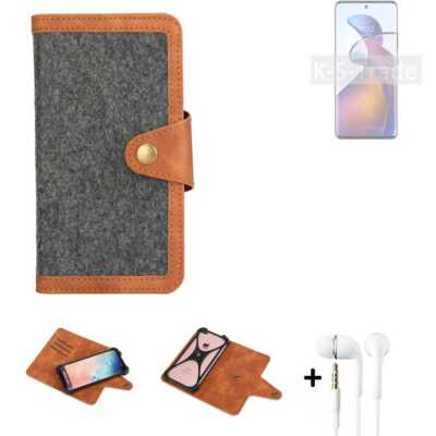 Schutz-Hülle + Kopfhörer für Motorola Edge 30 Fusion Handy-Hülle, dunkelgrau