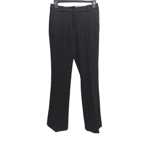 H&M Dress Pants Women's Size 2 Black Pinstripe Trouser Work Slacks