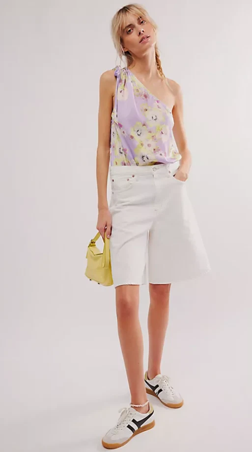 Top Femme Free People Une Épaule Rose/Violet/Gris - Taille XS - Neuf Avec étiquettes