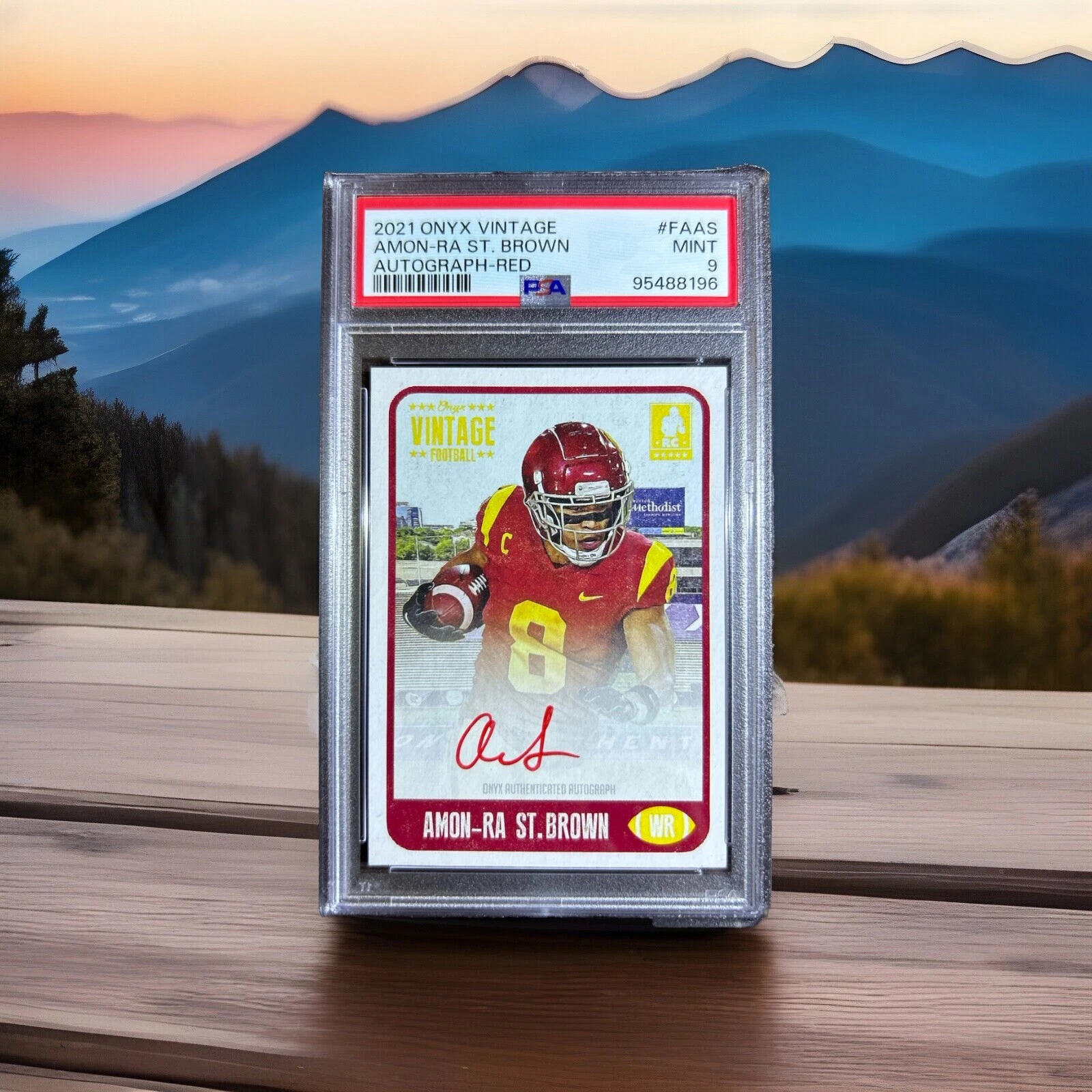 Amon-Ra St. Brown Onyx Vintage #FAAS Autograph-Red