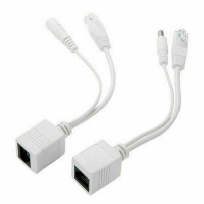 Pack 1 pairs Power over Ethernet PoE Adapter Injector Splitter Kit PoE Cable