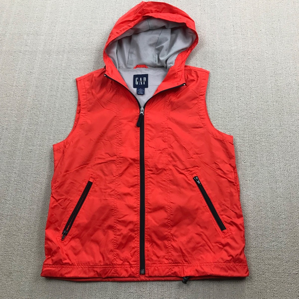 Vintage GAP Jacket Mens Small Orange Sleeveless Windbreaker Vintage GAP Jacket Mens Small Orange Sleeveless Windbreaker