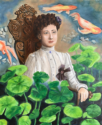 Œuvre d arts, Huile Sur Toile, Portrait de femme, originale, artiste prof.