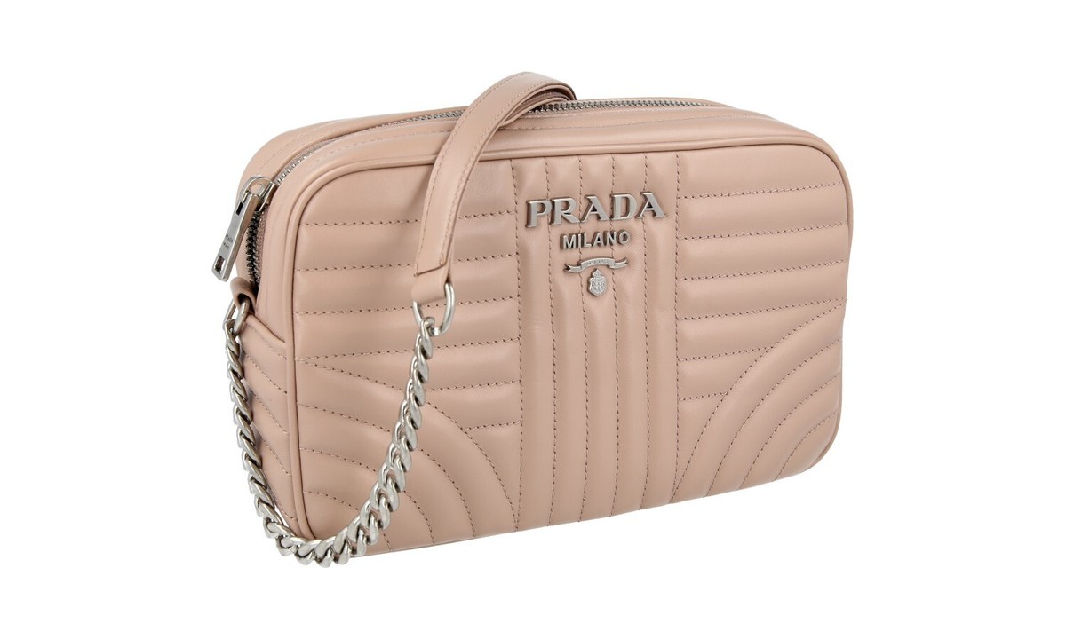 PRADA♪♪素敵ダイアグラム☆チェ−ンショルダ−バッグ☆1BH083 PRADA DIAGRAMME SHOULDER BAG HANDBAG 1BH083 BEIGE LEATHER