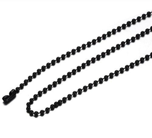 60cm Men's Stainless Steel Long Link Necklace Silver Gold Black Clasp Bead Chain - Picture 8 of 13
