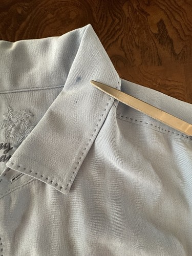 Camicia Tommy Bahama manica lunga con bottoni taglia LT colore grigio bluastro 100% seta �� - Foto 8 di 8
