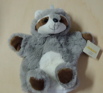 INWARE 1 Handpuppen WASCHBÄR Plüsch Kinder Kuscheltier Tiere Plüschtier Rollenspiele