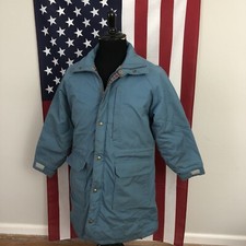 vtg 90s Woolrich Wool Blend Parka Jacket women's LARGE blue made in usa 2D455