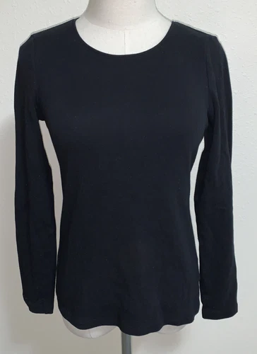 Charter Club Long Sleeve Shirt Black Pima Cotton Stretchy Sz S Chest 34” Soft