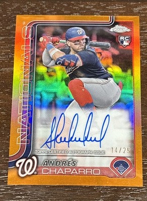 2025 Topps Chrome - Rookie Autographs Andres Chaparro #RA-AC Orange /25