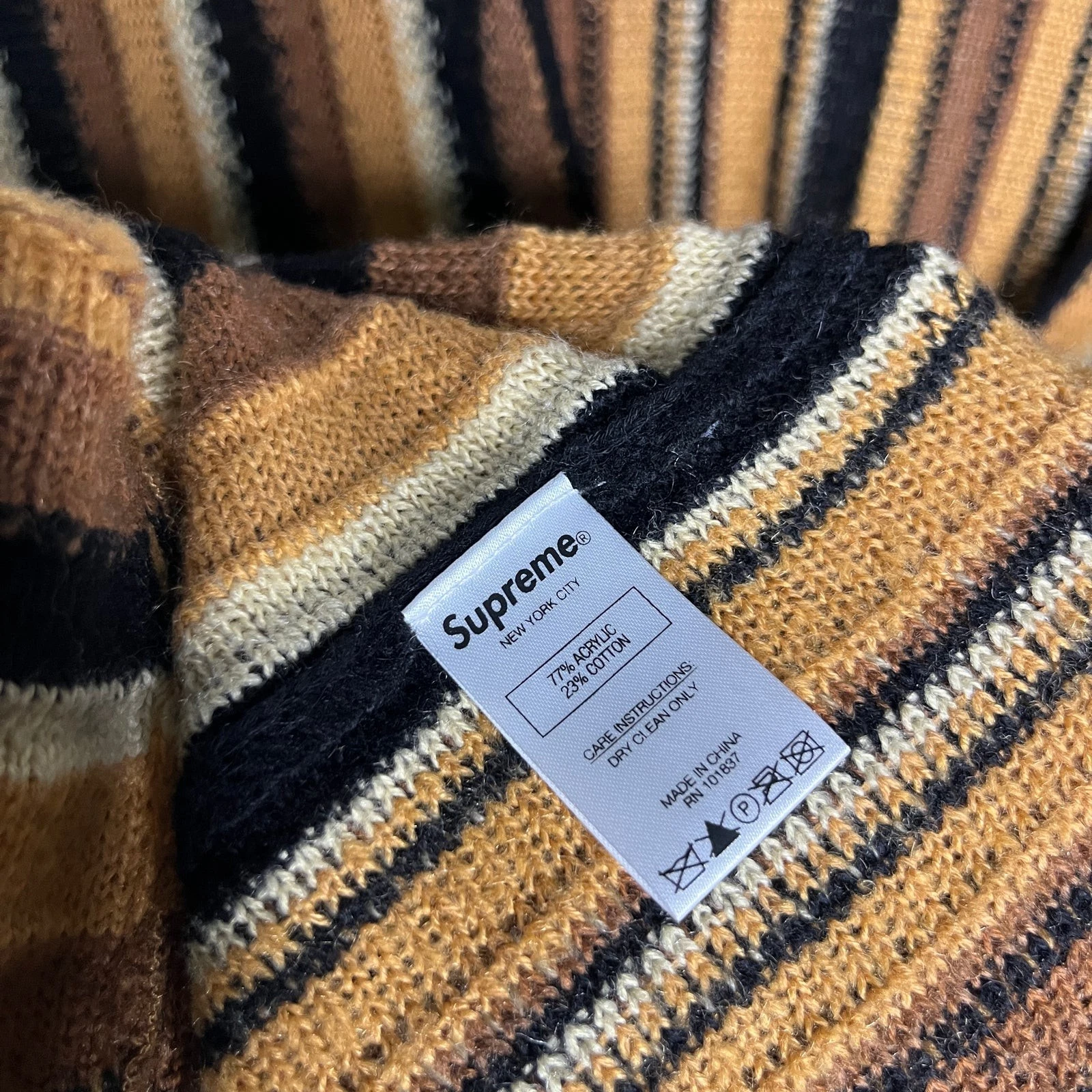 SS21 2021 Supreme NYC Stripe Knit Sweater Vest in Brown L image 6