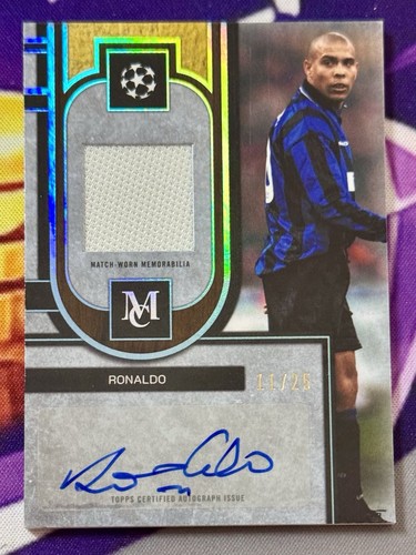 2025-26 Topps Museum Ronaldo R9 Blue Topaz Patch Relic Auto /25 Real Madrid UEFA