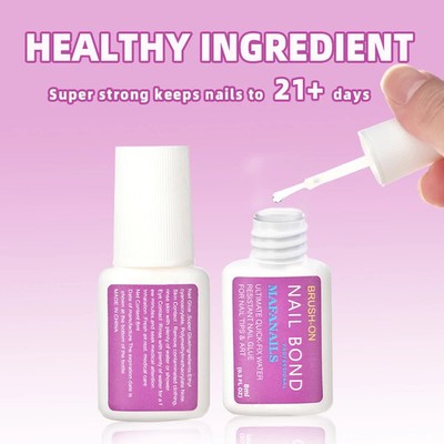 Brush On Nail Glue for Acrylic & False Nail Tips Quick Dry Strong Adhesive