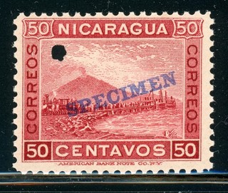 NICARAGUA MNH ABNCo SPECIMEN Specialized: MAXWELL #159 50c Lake Momotombo $$$