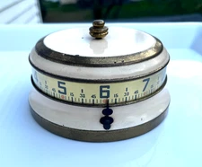 Vintage LUX Mystery Rotary Tape Measure Clock, WORKING, VIDEO, ANTIQUE