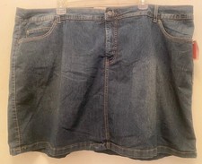 Women’s St John’s Bay Blue Jean Skort Size 24W NWT
