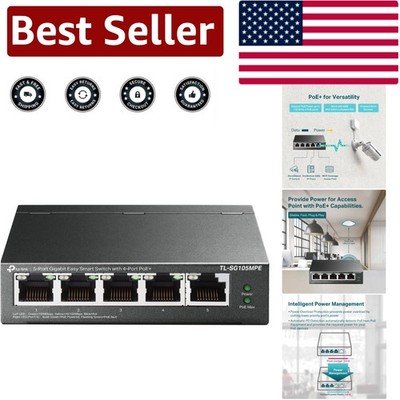 Silent 5-Port PoE+ Ethernet Switch with QoS & Auto Recovery Features