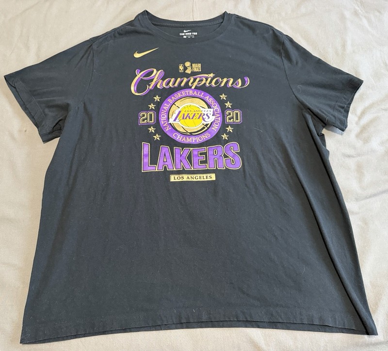 Nike NBA Los Angeles Lakers 2020 Champions Men's T-Shirt Size Large XXL