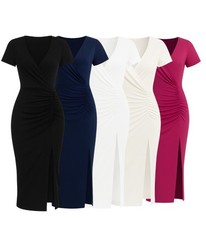 Bravissimo Felicity Wrap Dress Midi Ruched in colours Slit Summer 229