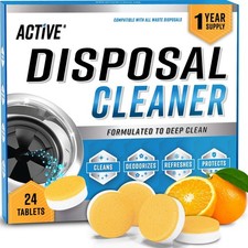 Garbage Disposal Cleaner Deodorizer Tablets - 24 XL Foaming Tablets, Orange