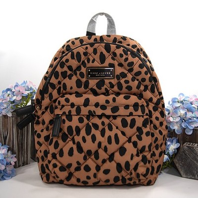 Marc Jacobs Preppy Nylon Quilted Leopard Large Backpack Bag NWT