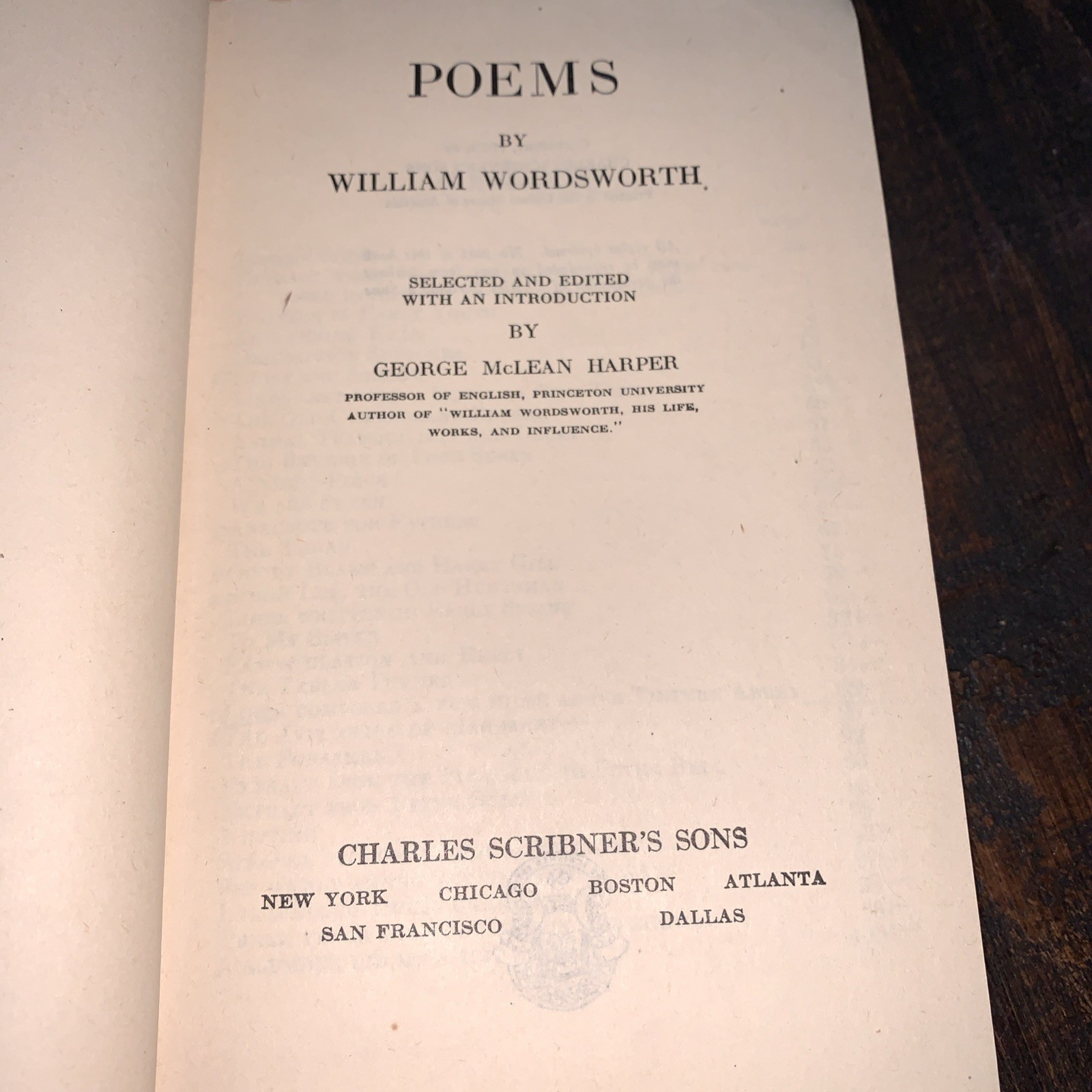 1923 Antique Classic Poetry Collection “Wordsworth's Poems”