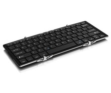 Portable Aluminum Tri-Fold Bluetooth Keyboard Standard Full-Size with Built...