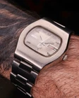 Vintage Seiko 5 Automatic Silver Dial Rectangular Day-Date Steel Bracelet